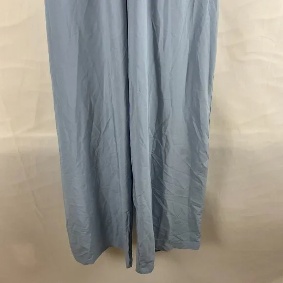 Halara Strappy Backless Jumpsuit S Light Blue Elastic Waist Wide Leg New NWT - Picture 6 of 13